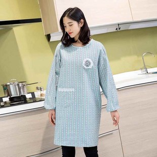 新款 洋气围 裙家用厨房韩做版 主女棉布防油罩I衣大人工作公服新款