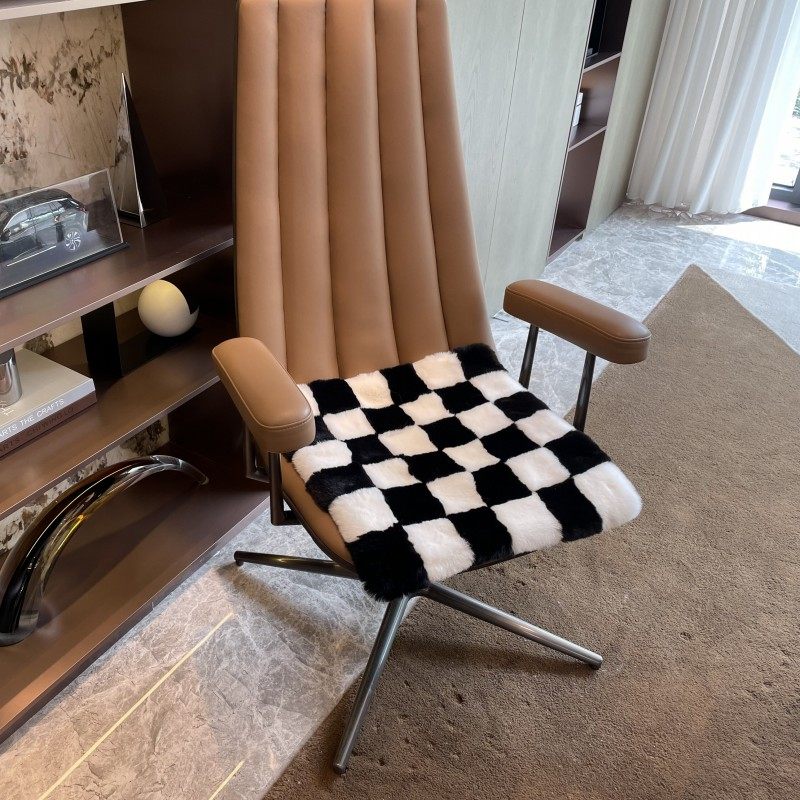 棋盘格方形椅子垫卧室梳妆台地垫办公椅坐垫沙发凳子垫方格地毯垫