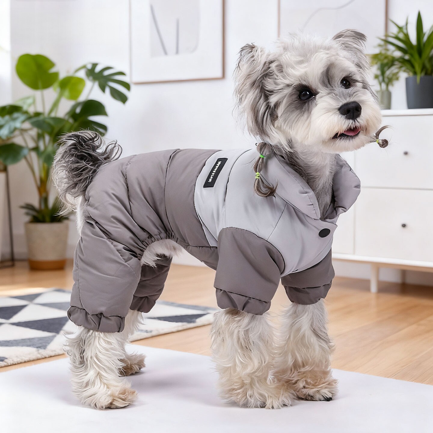 狗狗羽绒服冬季泰迪比熊雪纳瑞衣服宠物秋冬款冬天四脚衣保暖棉衣