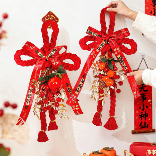 2026马年新款万字结入户门口挂件过年装饰新年福字中国结红色门挂