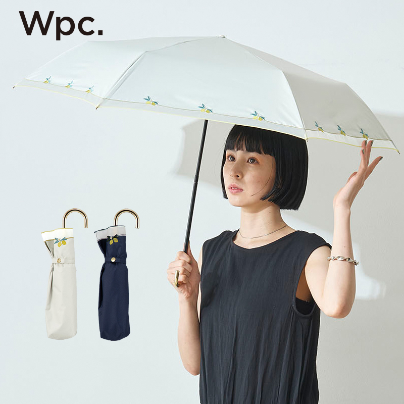 2021a新款Wpc.日系晴雨两用便携弯钩铝合金手柄刺绣防晒折叠遮阳