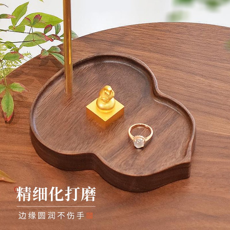 梅林笔庄毛笔架黄铜多功能笔架新大容量收纳笔挂实木底座简约现代