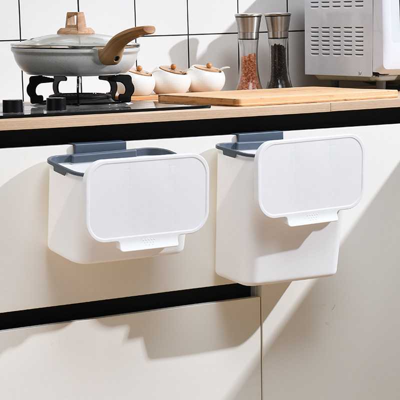 厨房垃圾桶挂式家用带盖壁挂式收纳桶客厅卫生间厕所挂壁小号纸篓