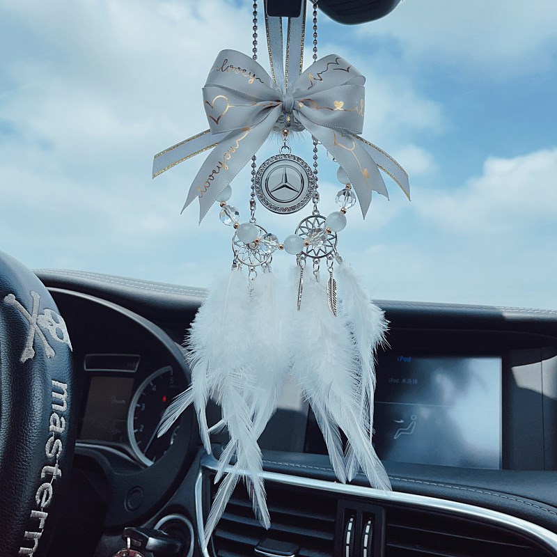 汽车挂件宝马奥迪车标后视镜挂饰吊坠车载饰品Z丝带蝴蝶结