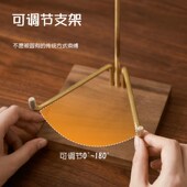 盘子支架赏盘实木托茶饼架瓷盘奇石展示架子碟子摆件黄铜装 饰底座