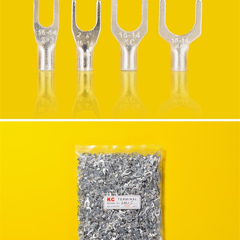 SNB叉型裸端头SNB2-5 U型叉形冷压接线端子 紫铜 一包1000只