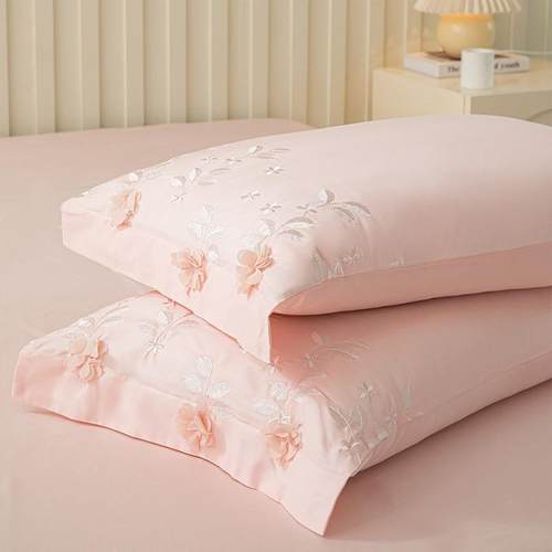 轻高粉定10支贡缎长绒棉四件套全棉纯棉anf001色公0主风床奢单被