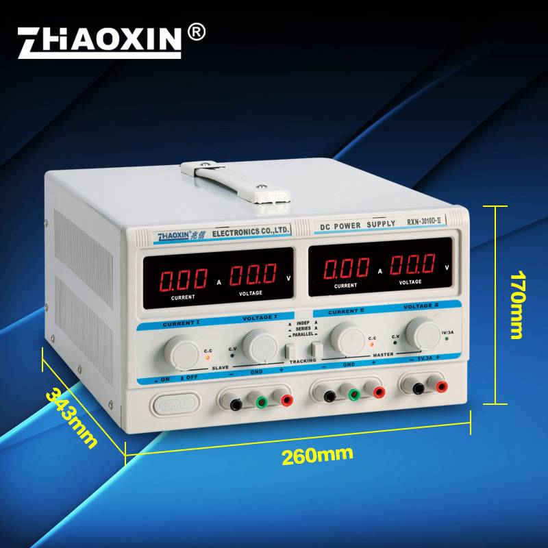 兆信可调电源仪器仪表维修30v10a带5V3A固定输出数显串并联双输出