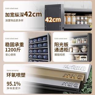 厨房置物架落地靠墙多层收纳柜子微波炉家用带门多功能橱柜储物柜