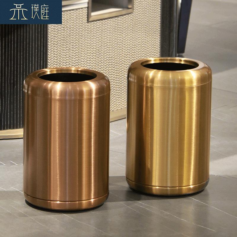 生金客不锈钢垃圾桶家用厅卧CNX室卫间酒店高色颜值双层无盖