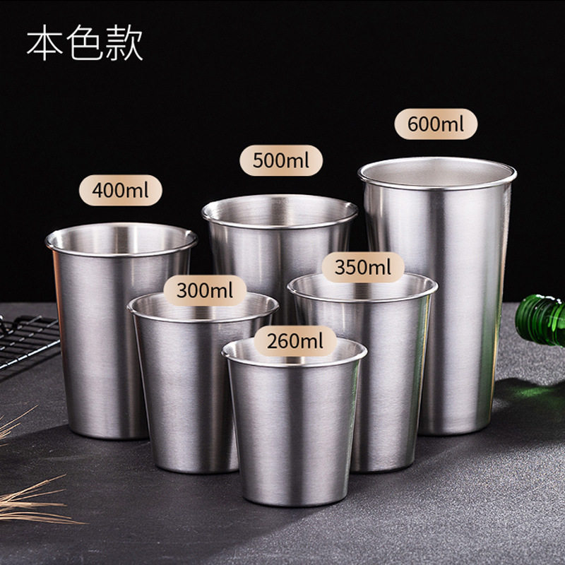 304不锈钢杯子随手杯家用水杯口杯韩式啤酒杯商用茶杯冷饮杯