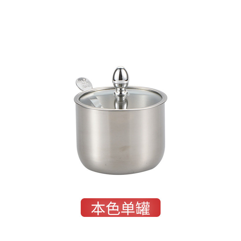 304不锈钢调味罐盐罐家用厨房可视佐料胡椒粉调料罐调料盒子套装