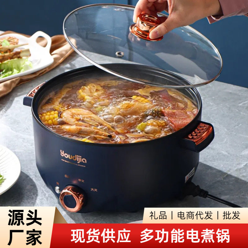 电煮锅宿舍学生锅小电锅电炒菜炒锅一体大容量电热火锅锅具多功能