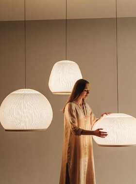 西班牙Vibia Knit餐厅吊灯现代简约设计师侘寂中古风茶室编织灯具