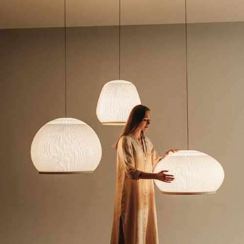 西班牙Vibia Knit餐厅吊灯现代简约设计师侘寂中古风茶室编织灯具