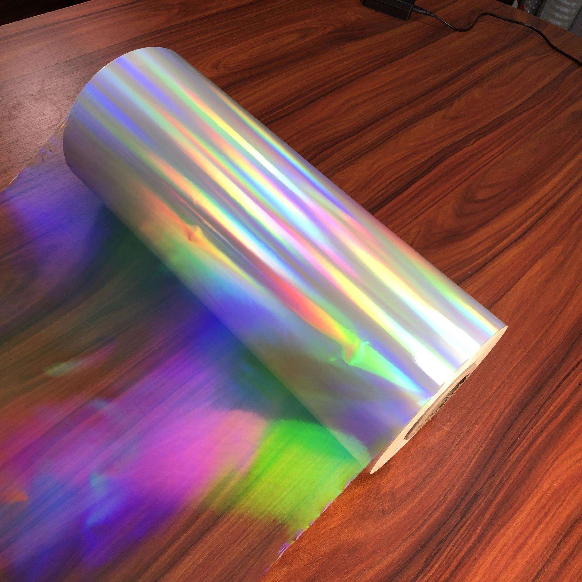 1卷起批BOPP高亮素面预涂膜镭射膜opp无版缝镭射膜厂家