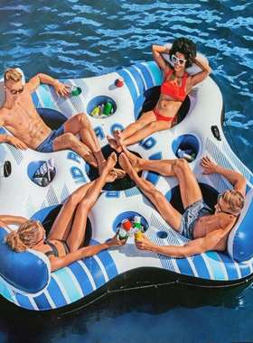 Bestway43115 四人浮圈 水上充气八字座圈漂流浮圈浮排 水上浮岛