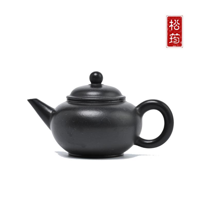 原矿朱泥捂灰纯手工水平100ML小品光素自用宜兴紫砂壶功夫泡茶壶