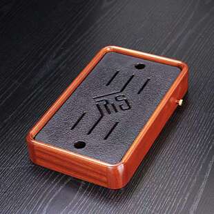 花梨木实木茶盘储水排水两用家用干泡简约方形抽屉式不锈钢托盘