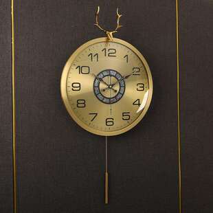 现代轻奢客厅挂钟家用时尚静音钟表新中式创意简约时钟大气挂墙