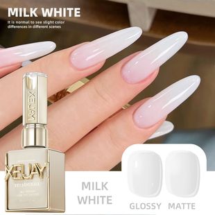 蛋白色甲油胶2025年新款奶白乳白透白裸色冰透色光疗胶瓶装15ml