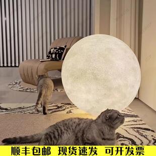 客厅月球落地灯充电款月亮户外造景气氛围灯网红床头圆球形室内灯