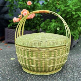 【带盖拜山大竹篮】篮子结婚手提祭拜篮闽南拜篮子广东广西