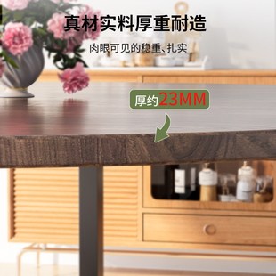 折叠餐桌家用旋转圆桌实木复古折叠桌饭桌吃饭多功能简易移动桌子