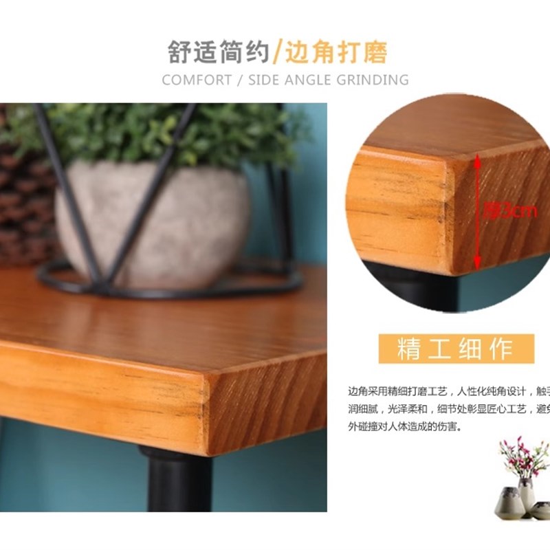 loft工业风实木搁板架多层落地收纳架置物架书架水管陈列展示货架