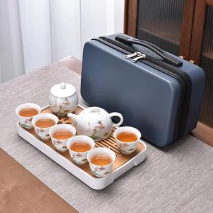 制LOGO 陶瓷旅行茶具套装 定窑功夫茶具携带方便日式 茶具套装 定
