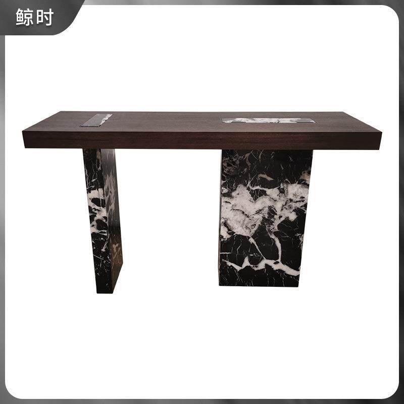 轻奢人造石玄关中式进门桌台入户边柜现代靠墙桌子简约条案简端景