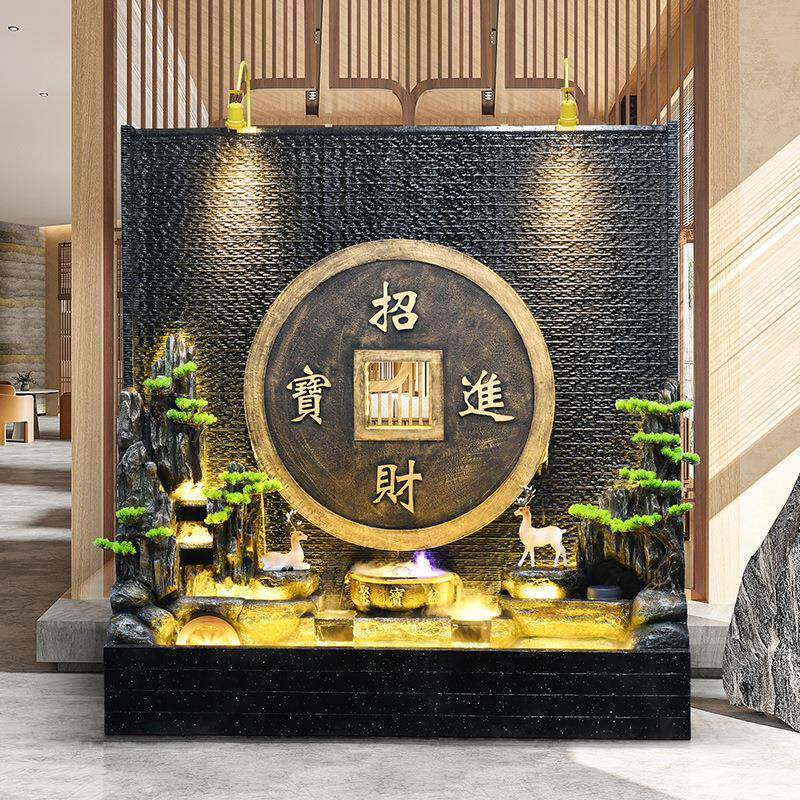 户外庭院花园别墅假山流水喷泉办公室玄关水幕墙装饰景观落地摆件