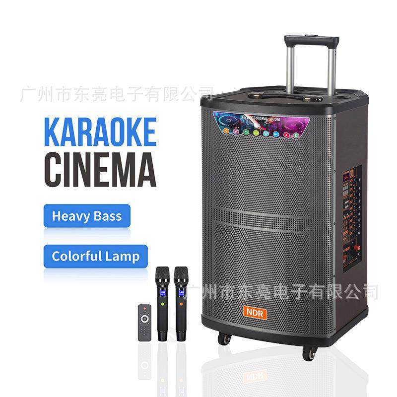 外贸三分频广场舞大功率12V/9AH/14AH电瓶音响拉杆低音炮木质音箱