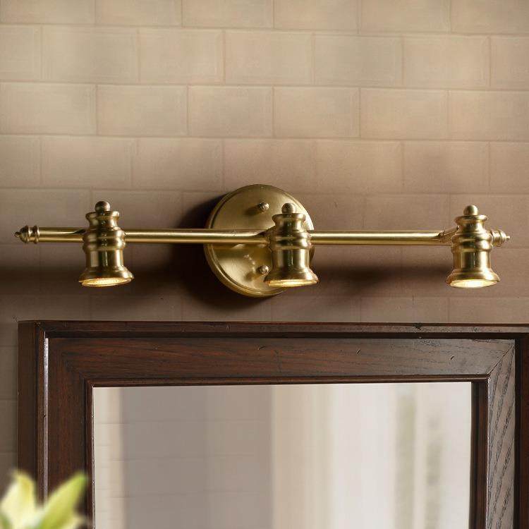 全铜美式复古简约镜前灯卫生间镜灯法式镜柜洗手间浴室灯壁灯