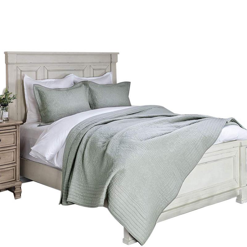J6DA出口纯棉床盖单件全棉绗缝被三件套双面两用衍缝床单夹棉榻榻