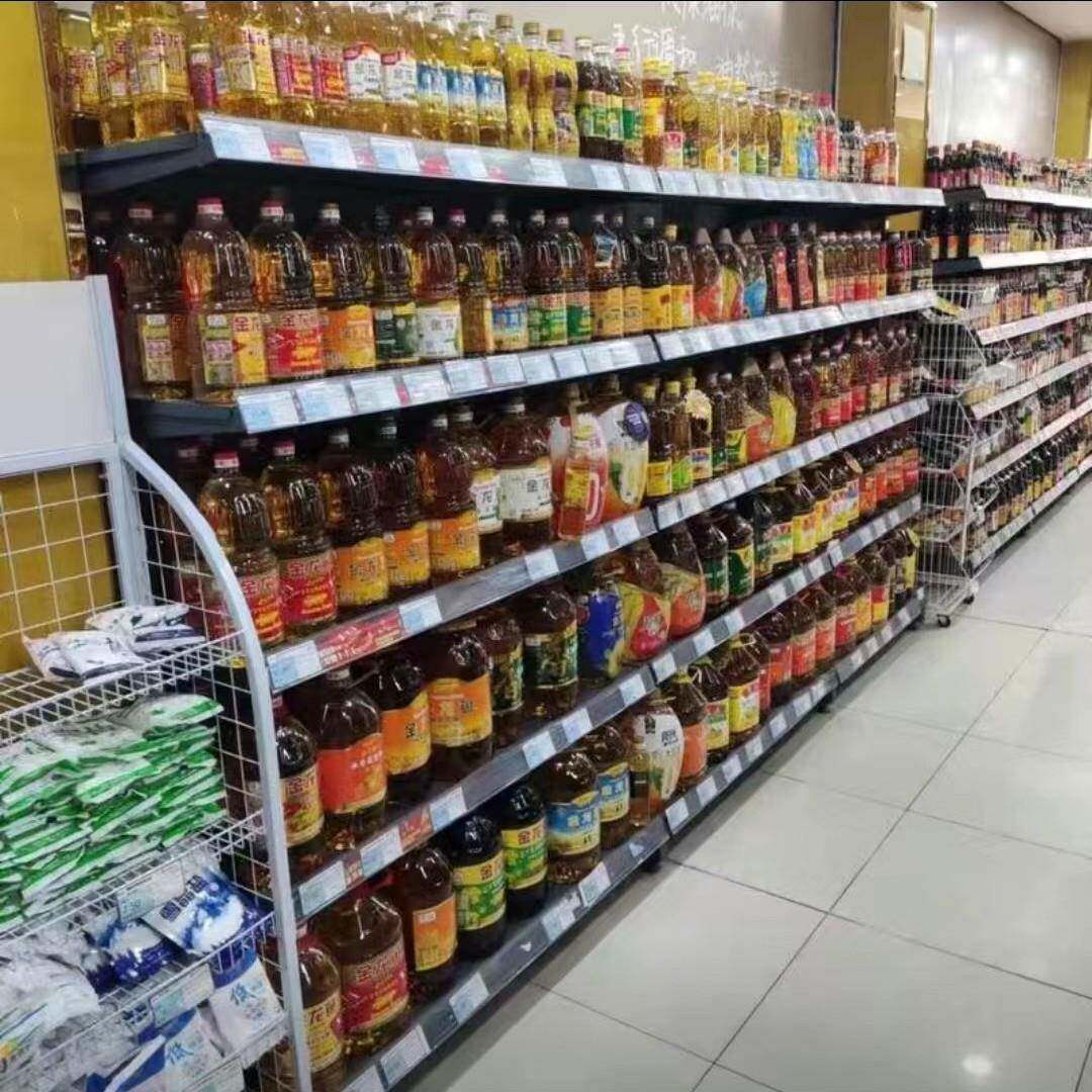 超市货架展示架便利店双面中岛小卖铺货架店单双面货架冰箱架