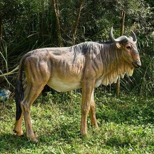 户外园林景观庭院动物园公园农庄装饰摆件仿真角马玻璃钢动物雕塑