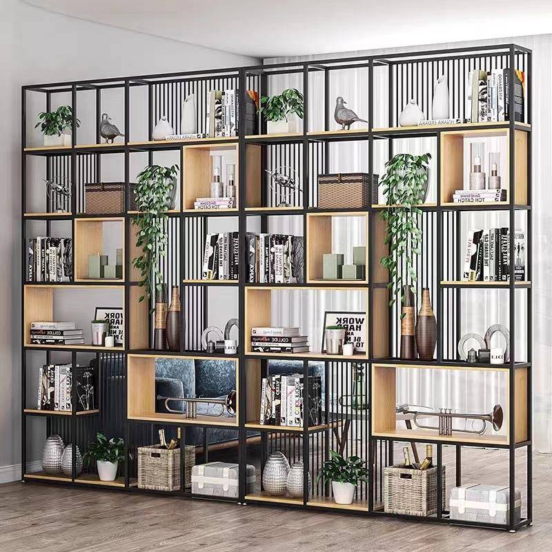 铁艺置物架落地书架办公室展示架餐厅多层隔断落地架