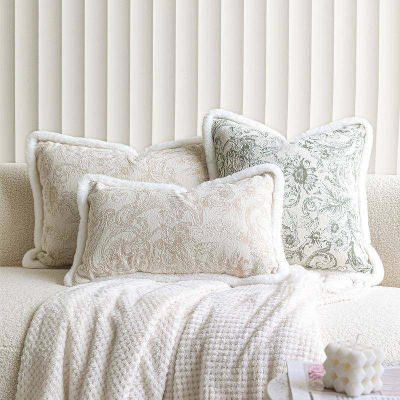 法式复古提花抱枕沙发客厅腰枕奶茶色靠垫床上靠枕香草绿靠垫飘窗,鲜花速递/花卉仿真/绿植园艺,割草机/草坪机,淘宝优惠券,粉丝福利购,淘宝优惠卷