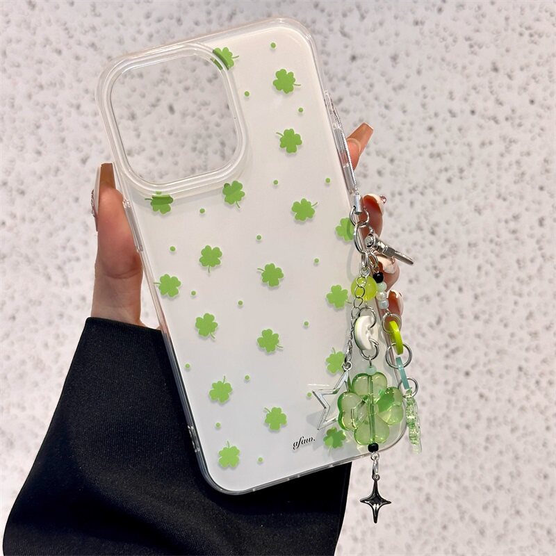 ins四叶草适用OPPORENO13手机壳OPPO小清新Reno12/11/10/9pro简约findx8/7ultra大孔IMD双层A3/2Pro套K12X