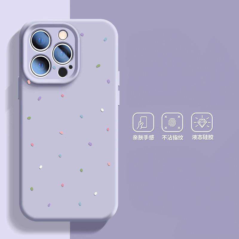 彩色波点适用苹果17promax手机壳IPHONE16pro硅胶15plus平果14新款13精孔肤感12防摔11全包软保护套