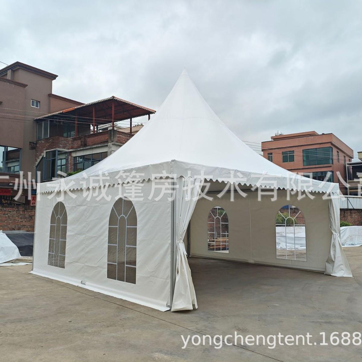 广州工厂直售铝合金尖顶帐篷营地餐饮帐蓬欧式篷房简易移动遮阳篷