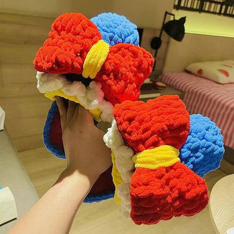 成品拖鞋冬季新款手工编织玉桂狗爆炸头亲手制作男女朋友礼物diy