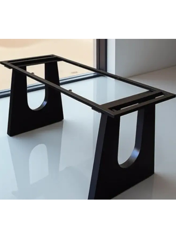 现代简约桌腿碳素钢金属桌架电脑桌餐桌腿支架实木大板办公桌桌脚