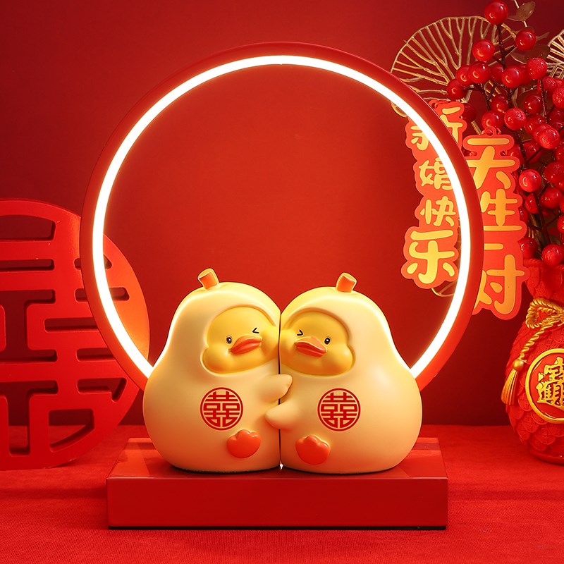 新婚礼物送闺蜜永不分梨鸭摆件新人新娘订婚结婚布置婚房装饰实用