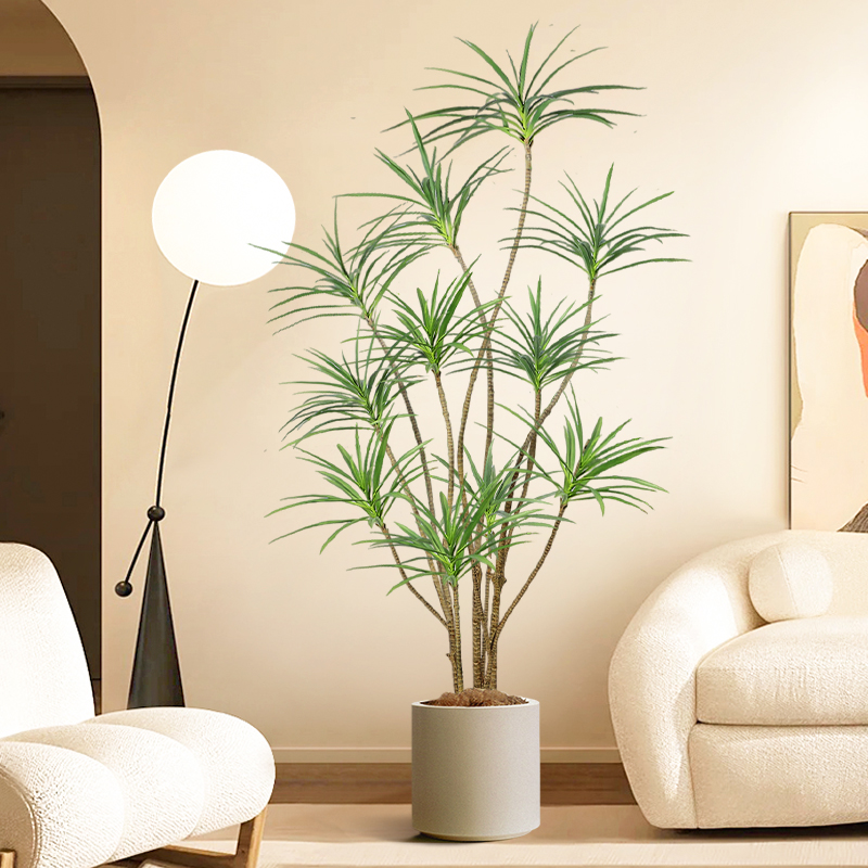 仿真绿植千年木室内装饰摆件高端轻奢盆栽高级仿生绿色Z植物落地