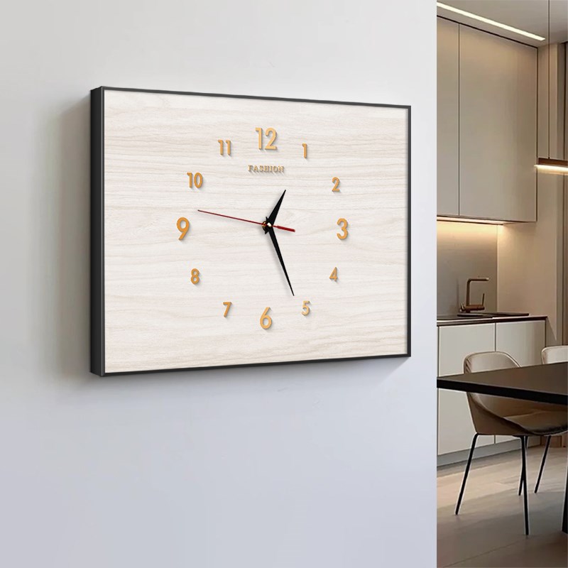 电表箱装饰画f带钟表极简遮挡遮丑配电箱电闸网红高级餐厅时钟挂