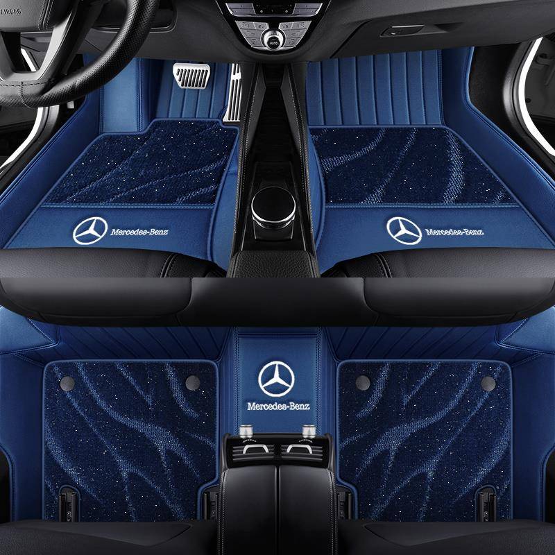 适用奔驰GLB200GLC300LS320E300LC260c200LGLK全包围真皮汽车脚垫