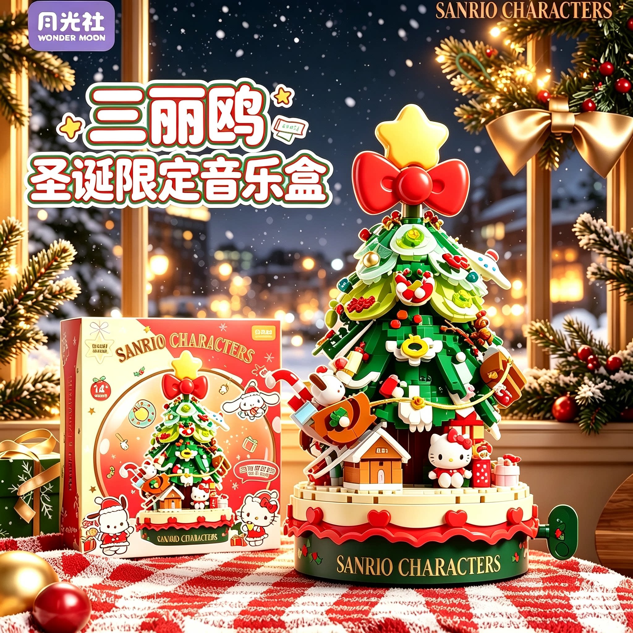 月光社hellokitty圣诞树音乐盒