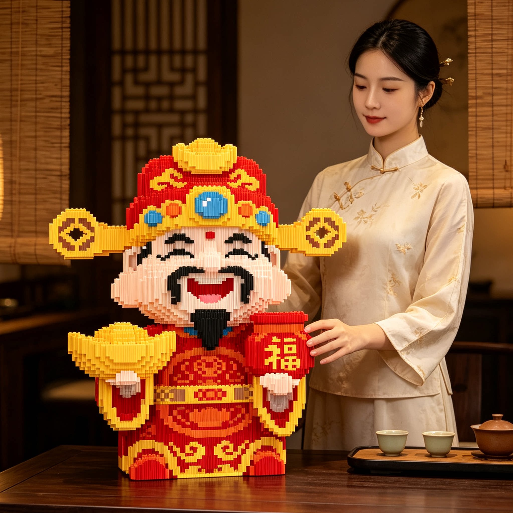 财神爷积木拼图2026年新款图片